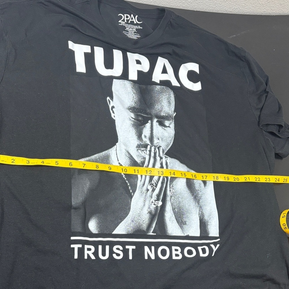 2PAC Black Graphic Tee - Trust Nobody Design - Picture 3 of 5